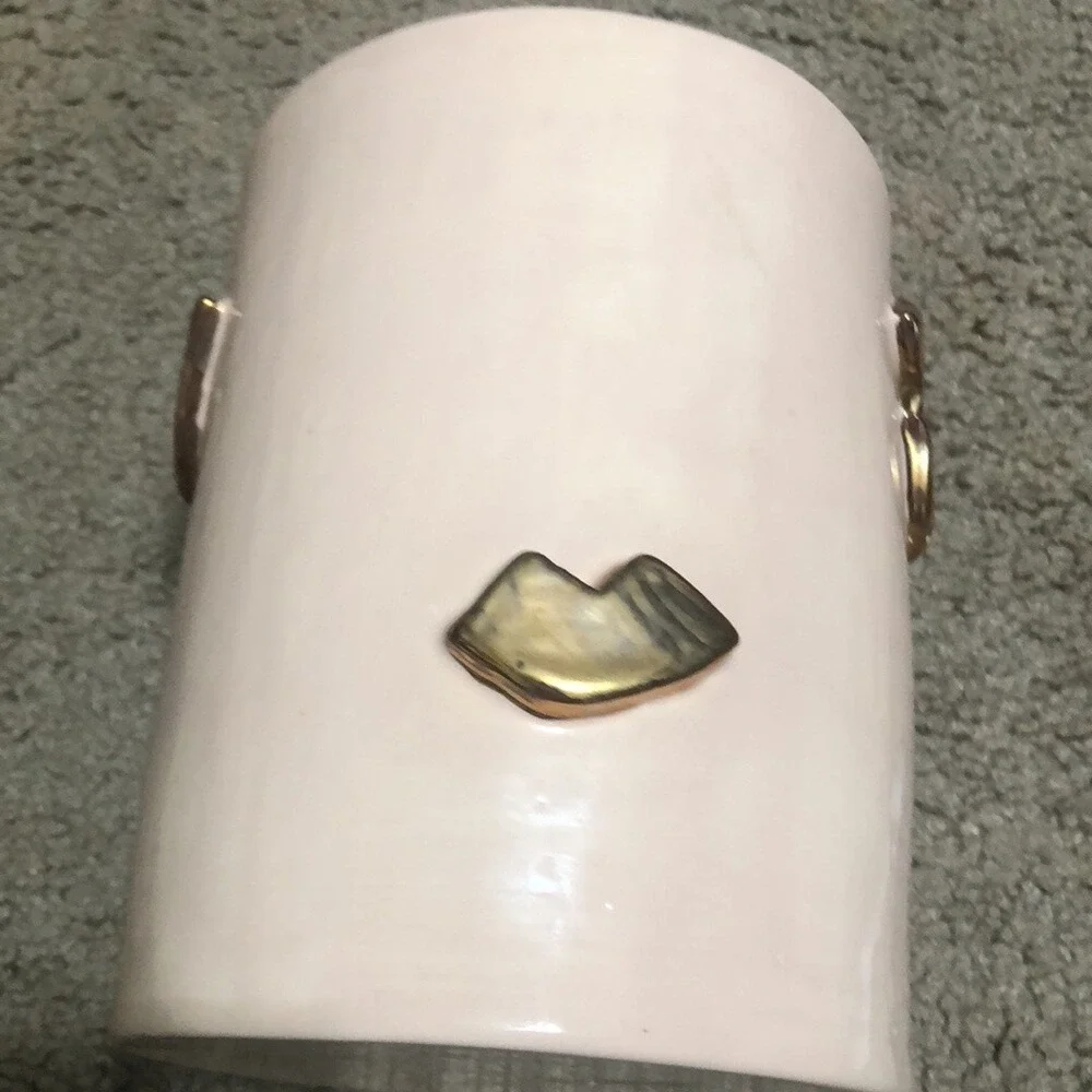 Lux Eros Blush Pink Gold Lip Kiss Planter Pot Vase‎